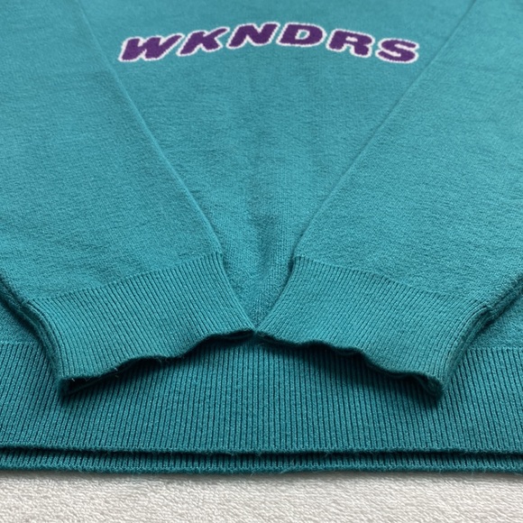 WKNDRS Wavy Chest Logo Long Sleeve Crewneck Sweater (Turquoise/Purple/White) - Picture 9 of 15
